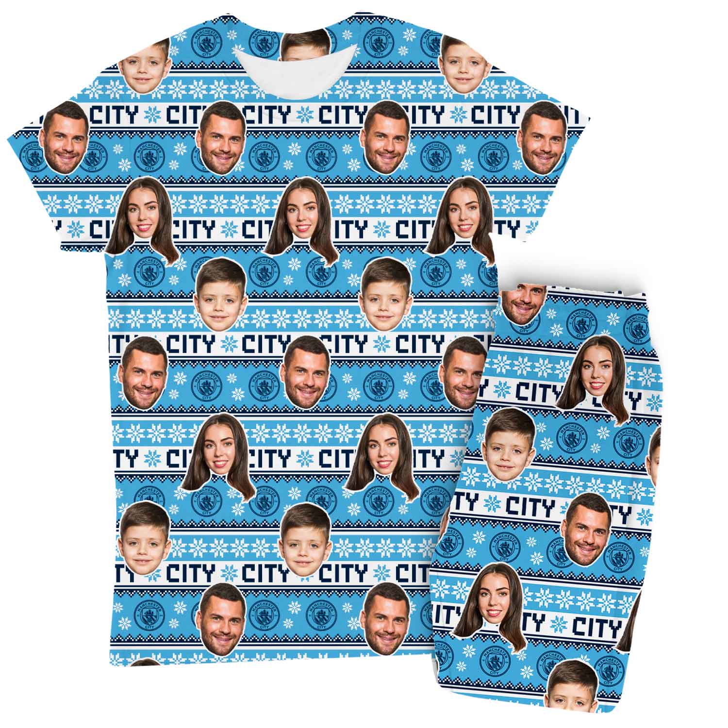 Xmas Man City Personalized Women's Pajamas - Pants Set