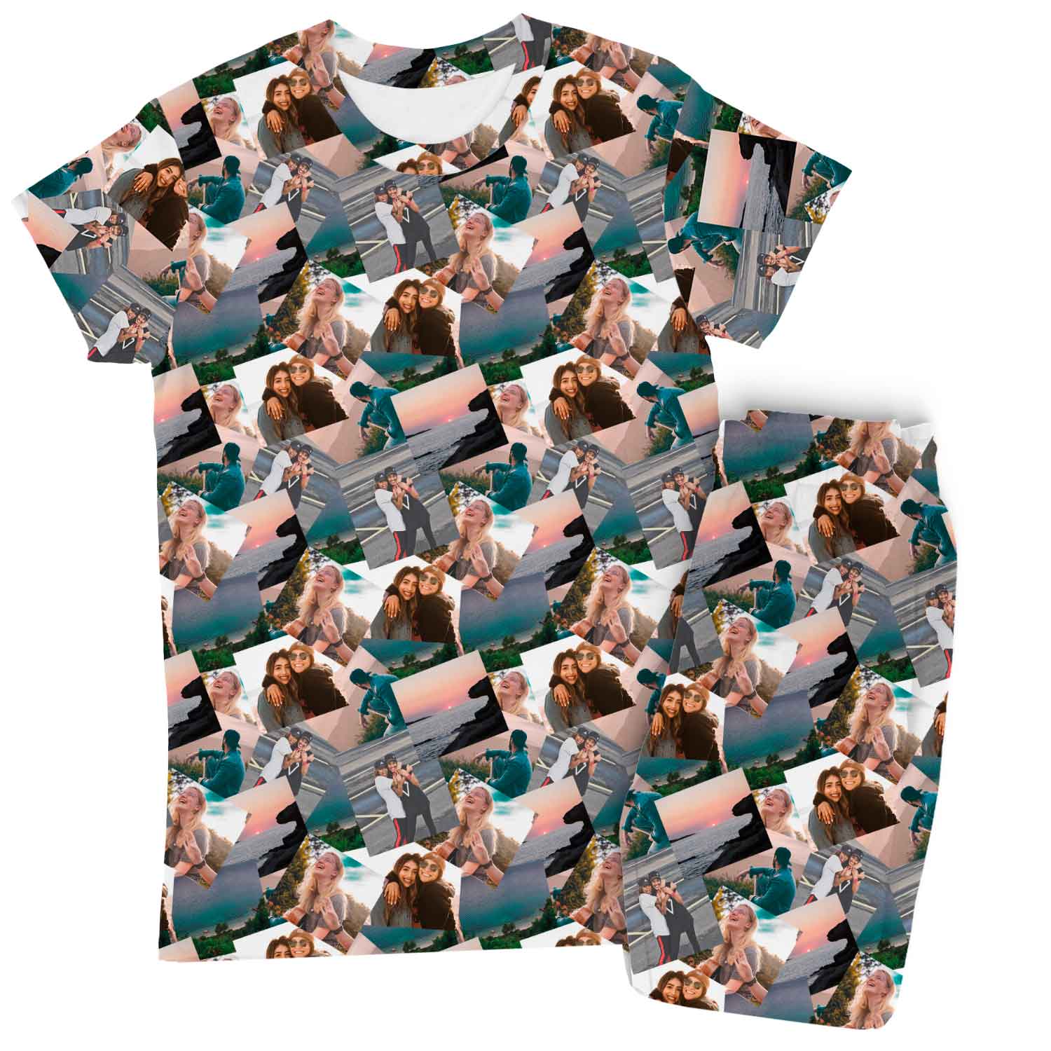 Women's Overlap Photo Collage Pajamas - Pants Set