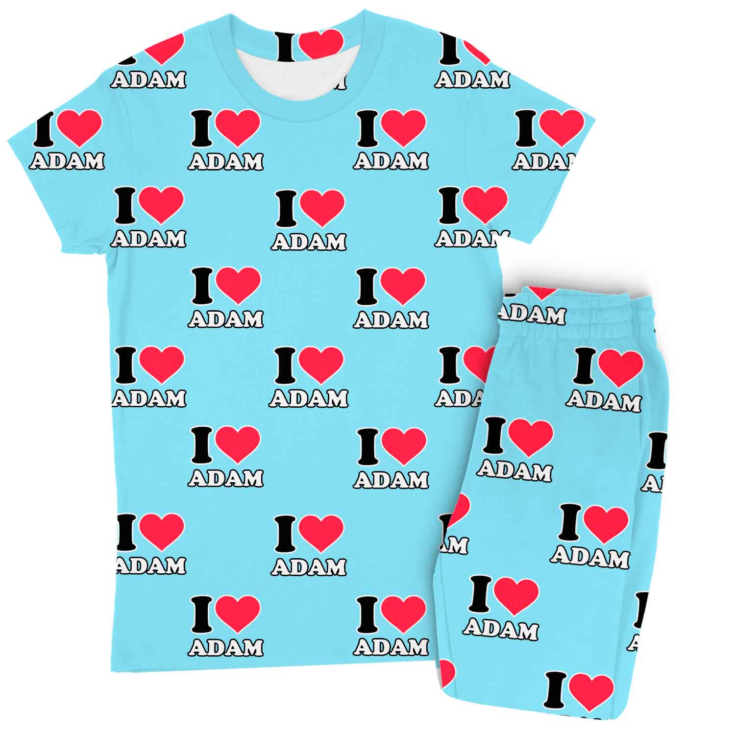 Women's I Heart Name Custom Pajamas - Pants Set