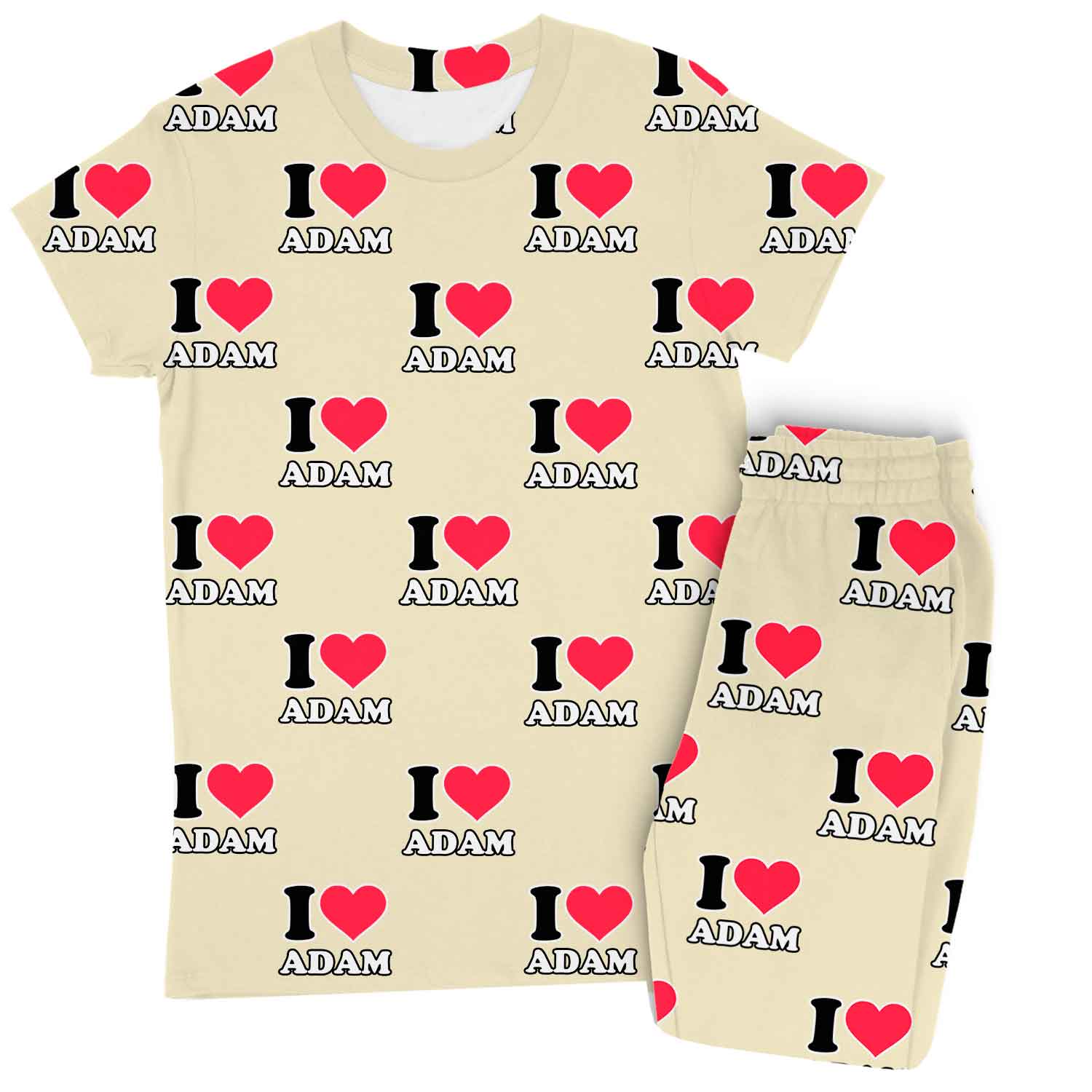 Women's I Heart Name Custom Pajamas - Pants Set