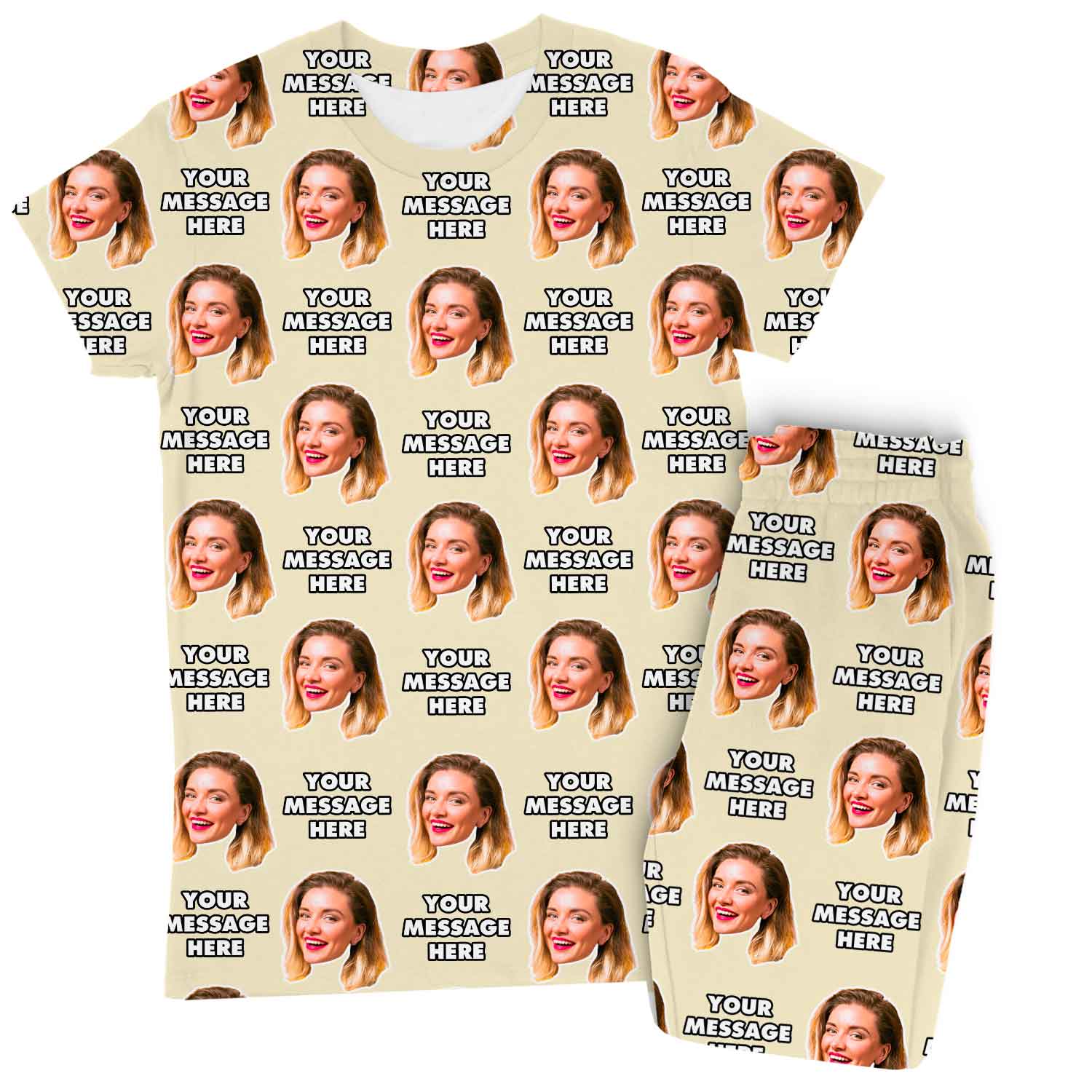 Women's Face & Message Custom Pajamas - Pants Set