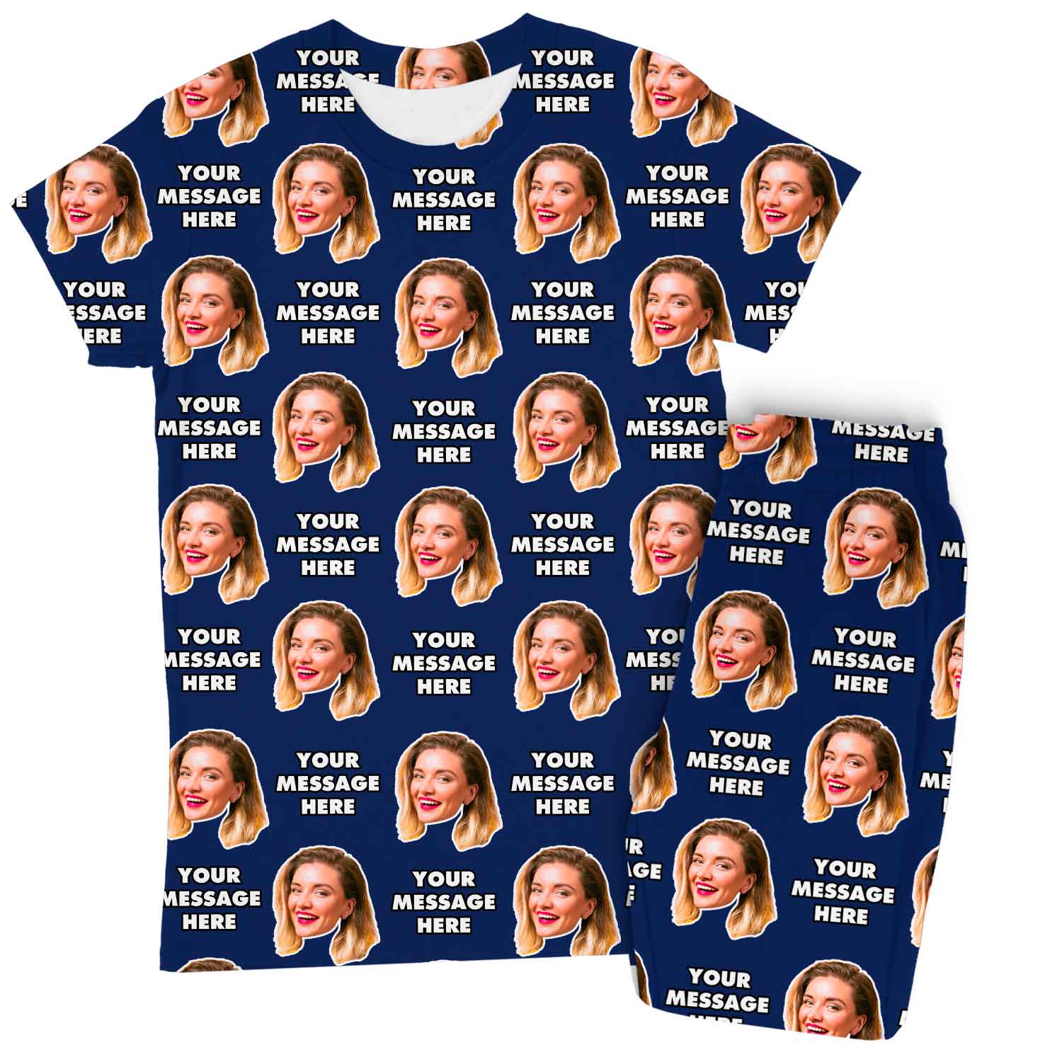 Women's Face & Message Custom Pajamas - Pants Set