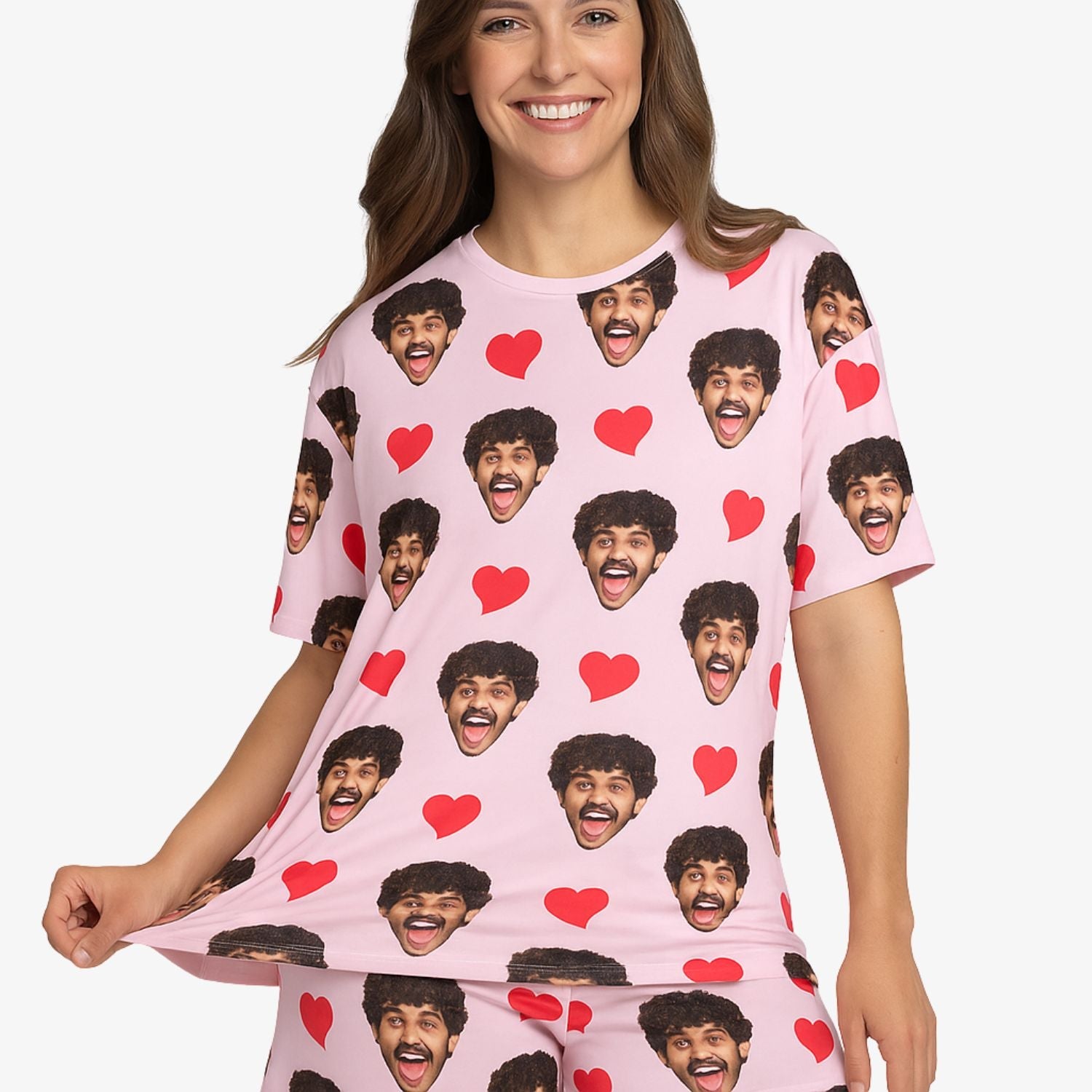 Women's Love Hearts Custom PJs - Shorts Set