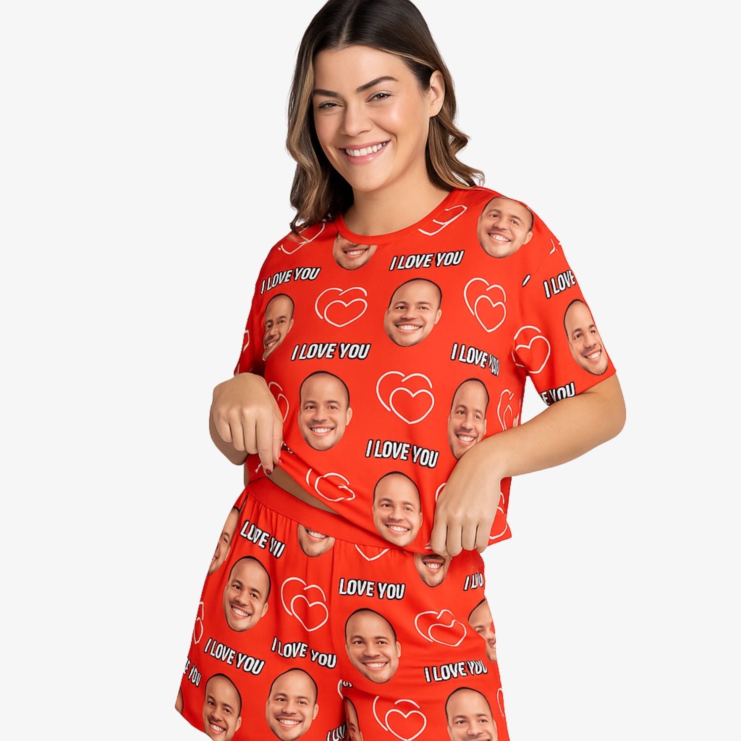 Women's I Love You Custom PJs - Shorts Set