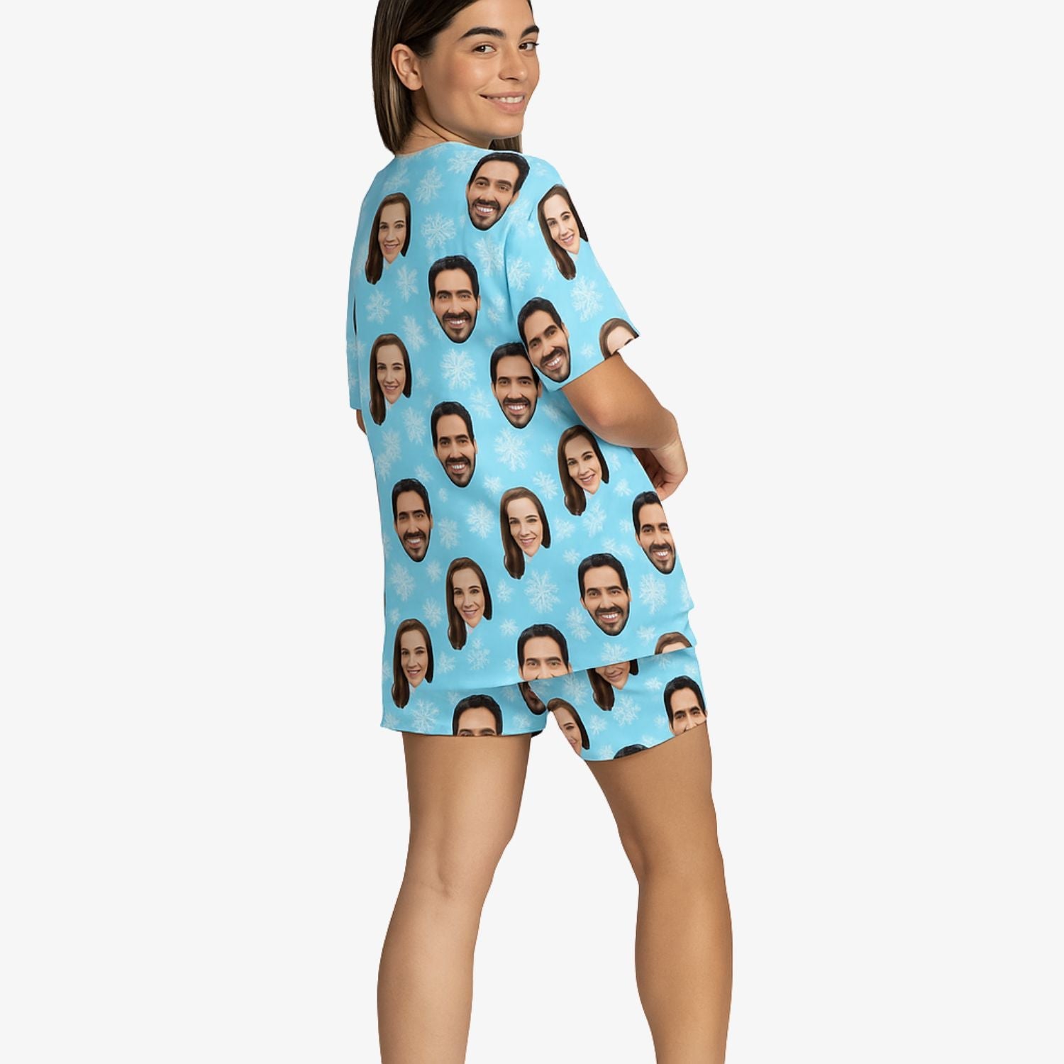 Women's Snowflake Custom PJs - Shorts Set