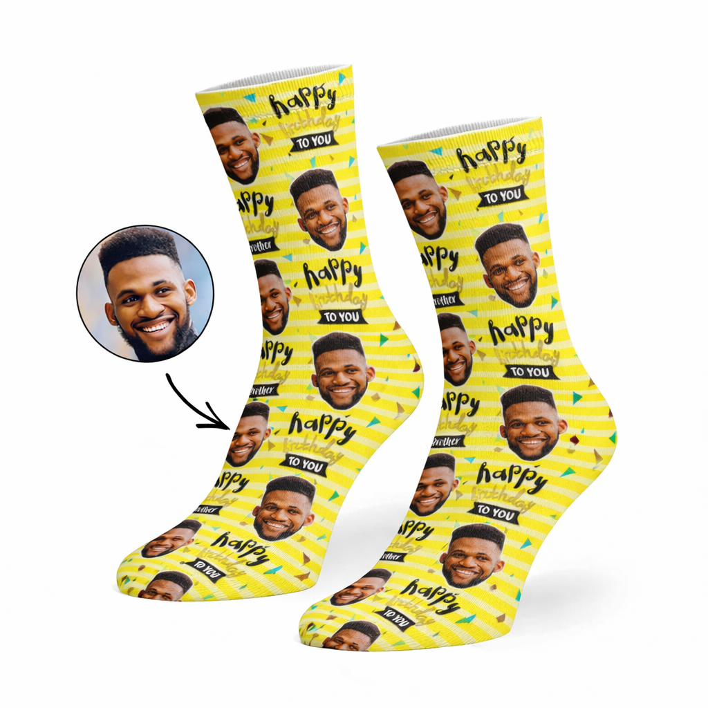 Happy Birthday Brother Custom Socks