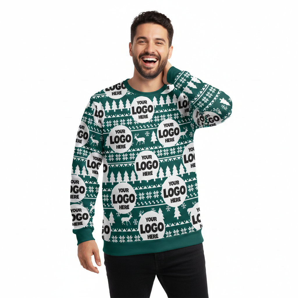 Your Logo Pattern Multi Personalized Christmas Sweater