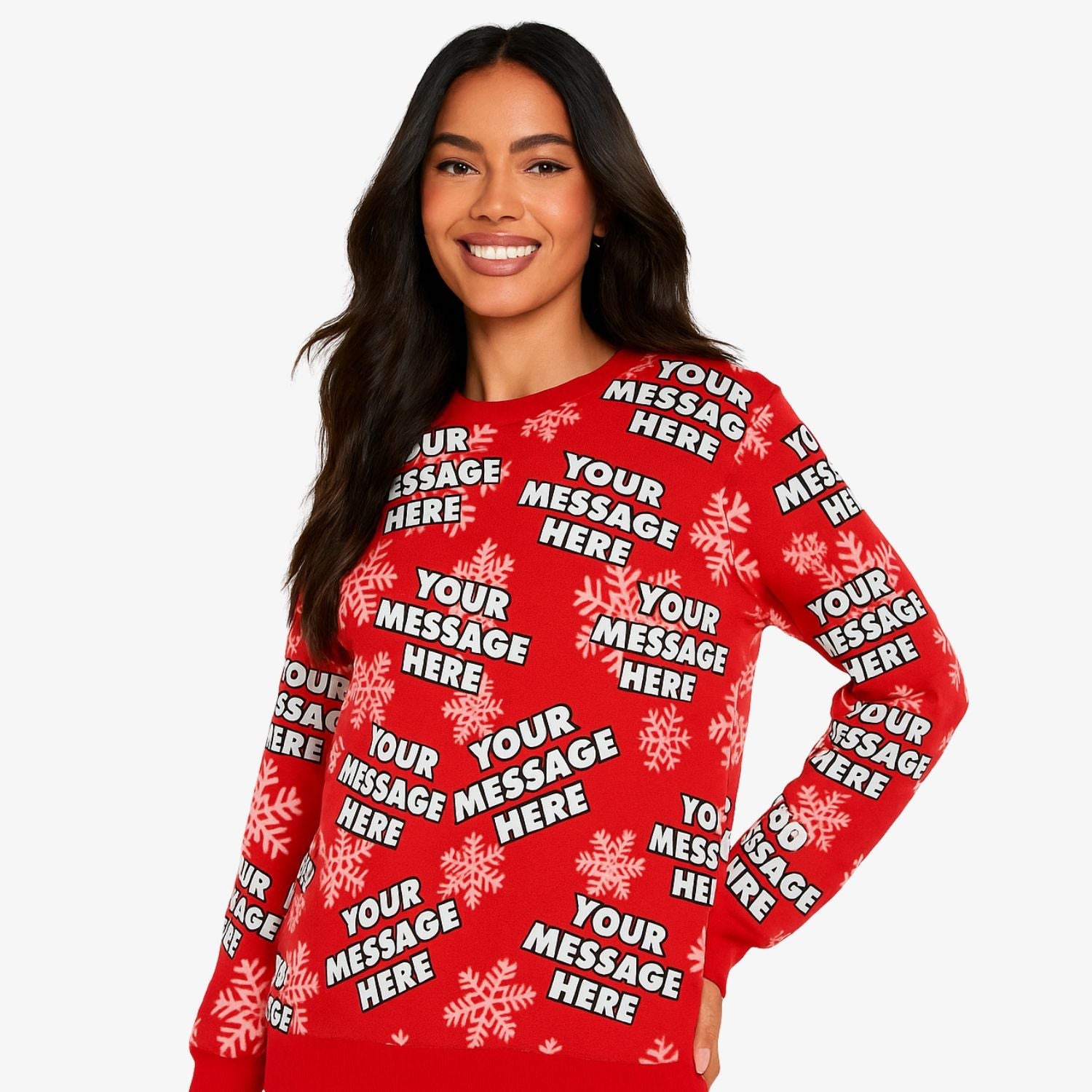 Personalized Snowflake Christmas Sweater With Your Message
