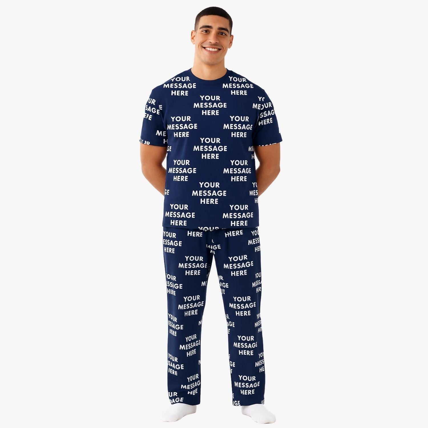 Your Message All Over Men's Custom PJs - Pants Set