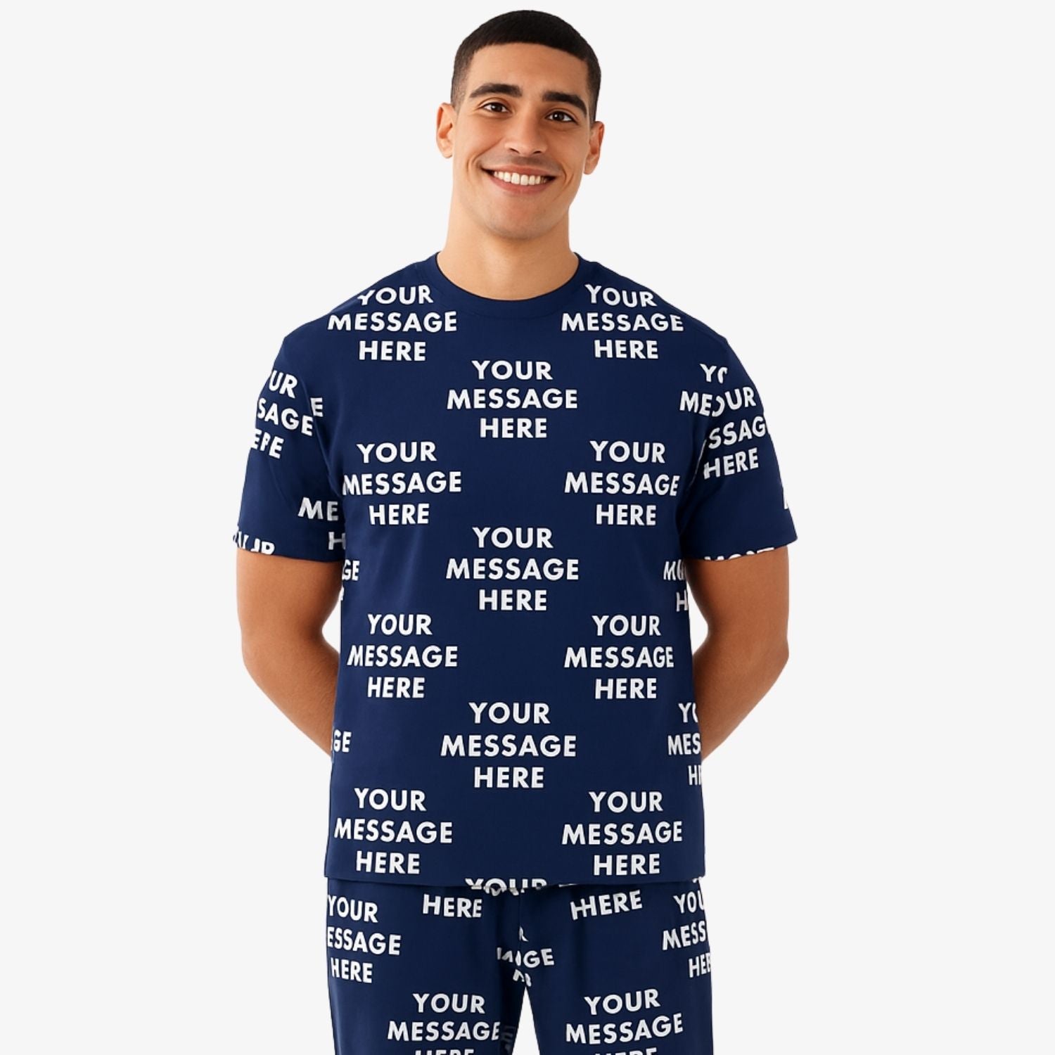 Your Message All Over Men's Custom PJs - Pants Set