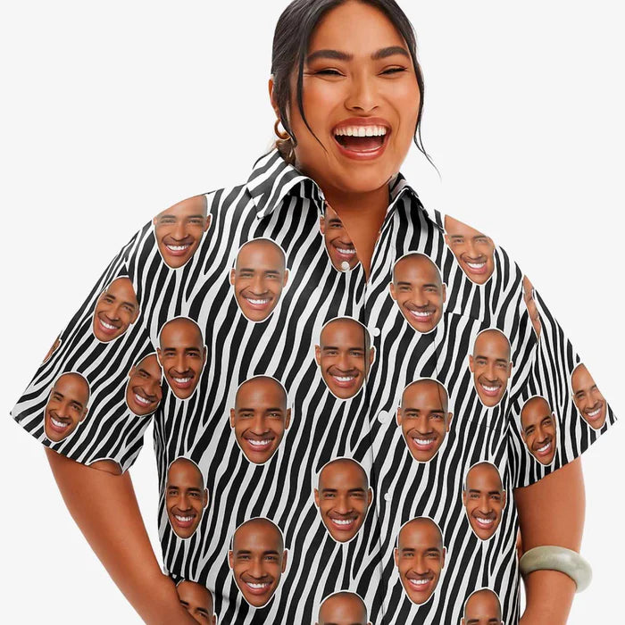 Zebra Print Custom Face Shirt