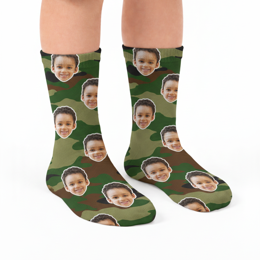 Camo Face Kids Socks