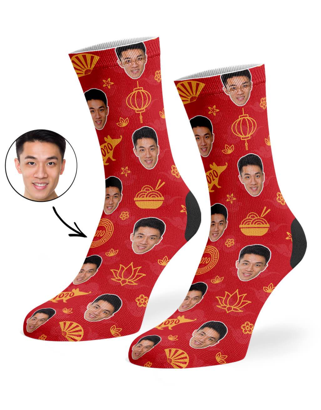2020 Chinese New Year Custom Socks