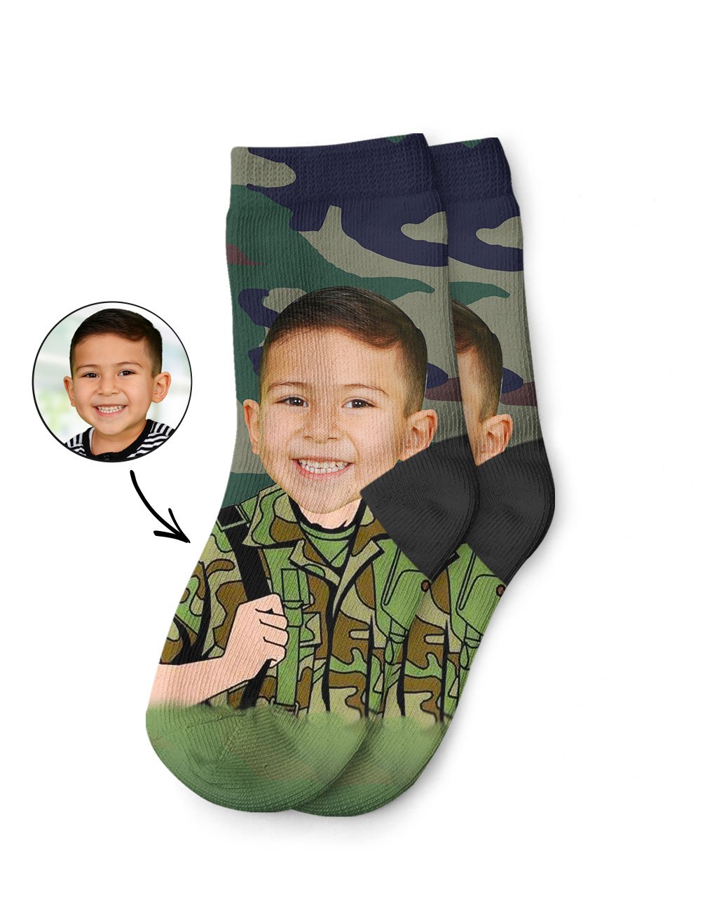 Action Army Officer Kid Socks