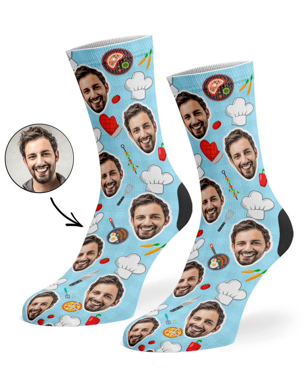 Chef Face Custom Socks