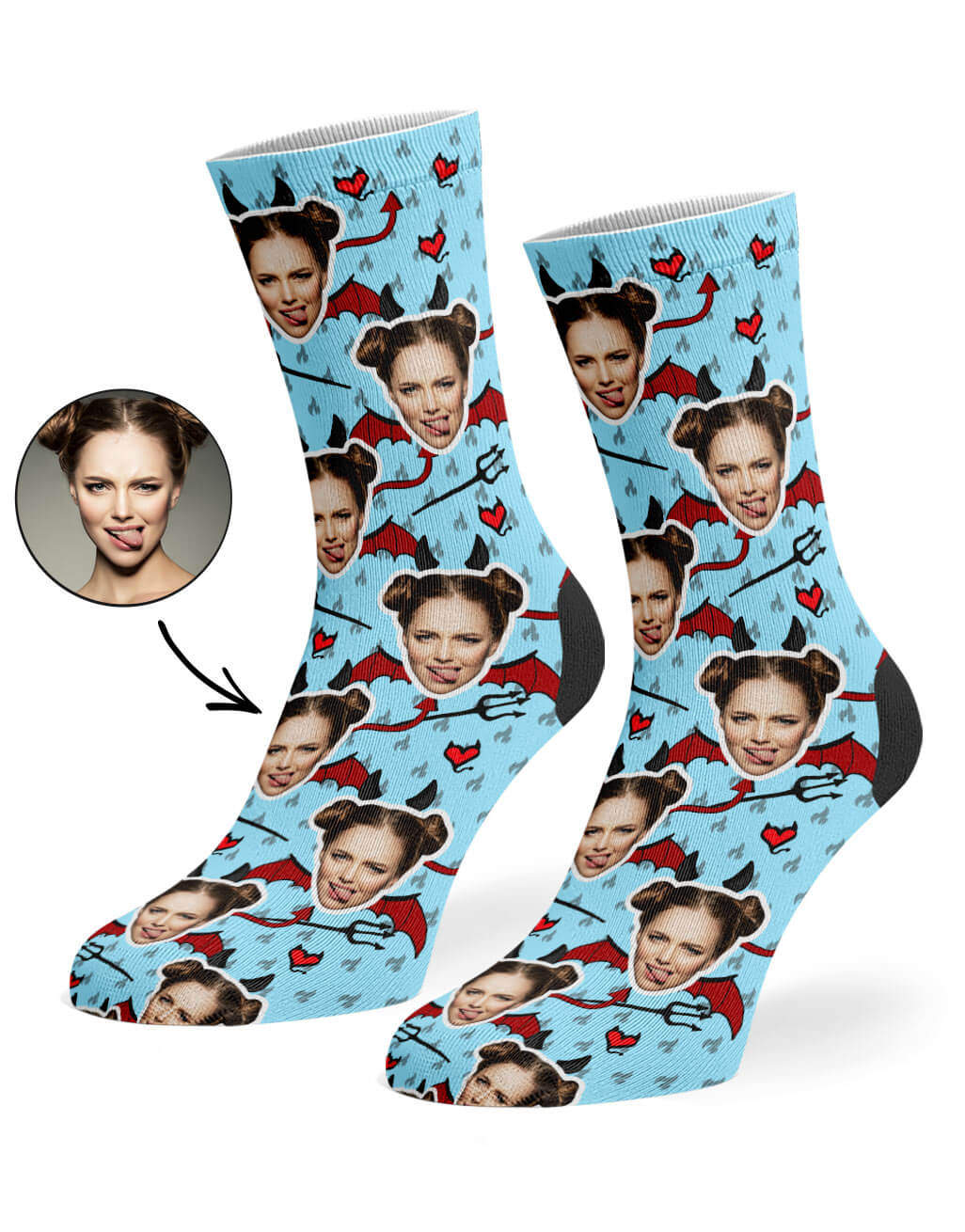 Devil Face Custom Socks