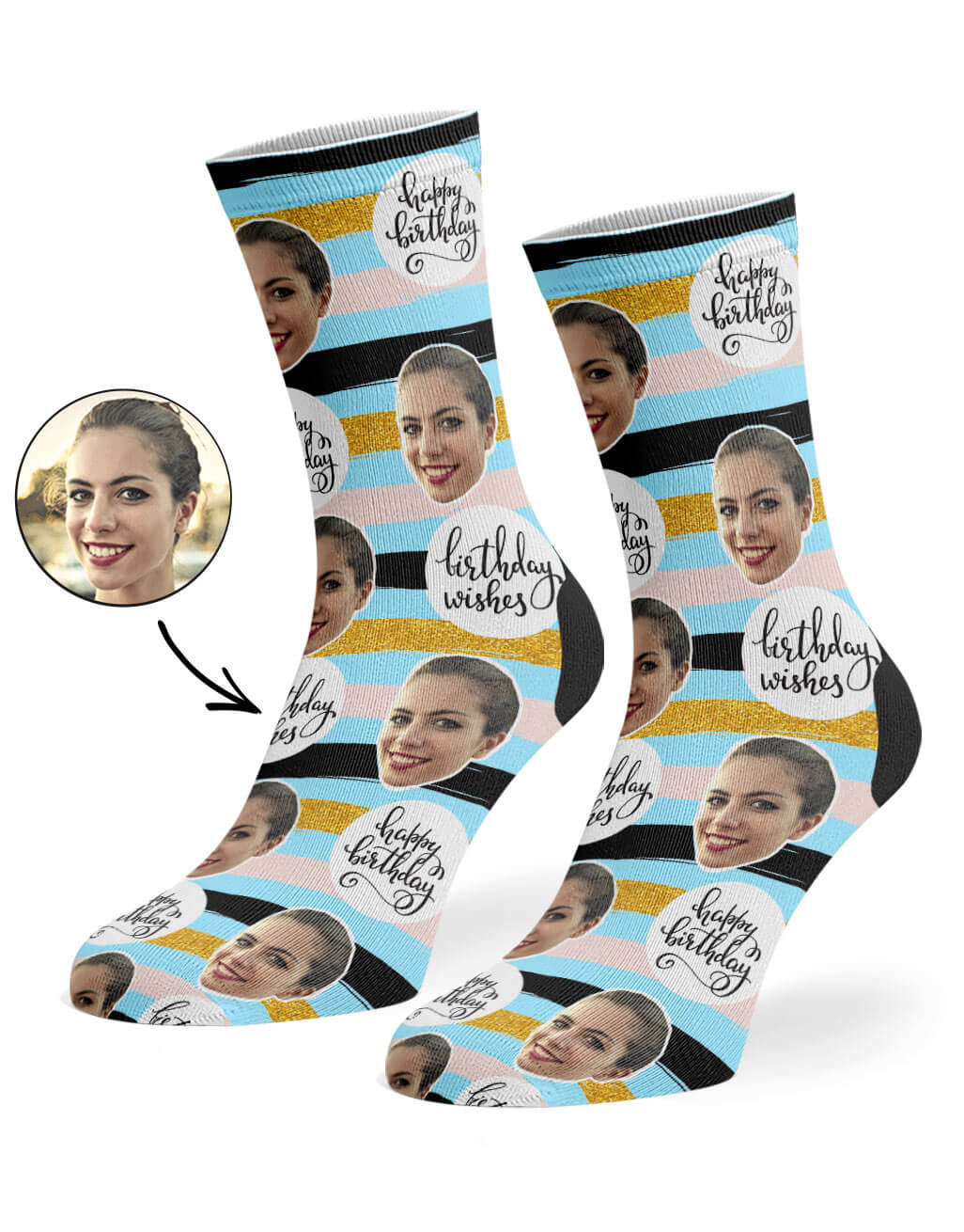 Birthday Stripe Custom Socks