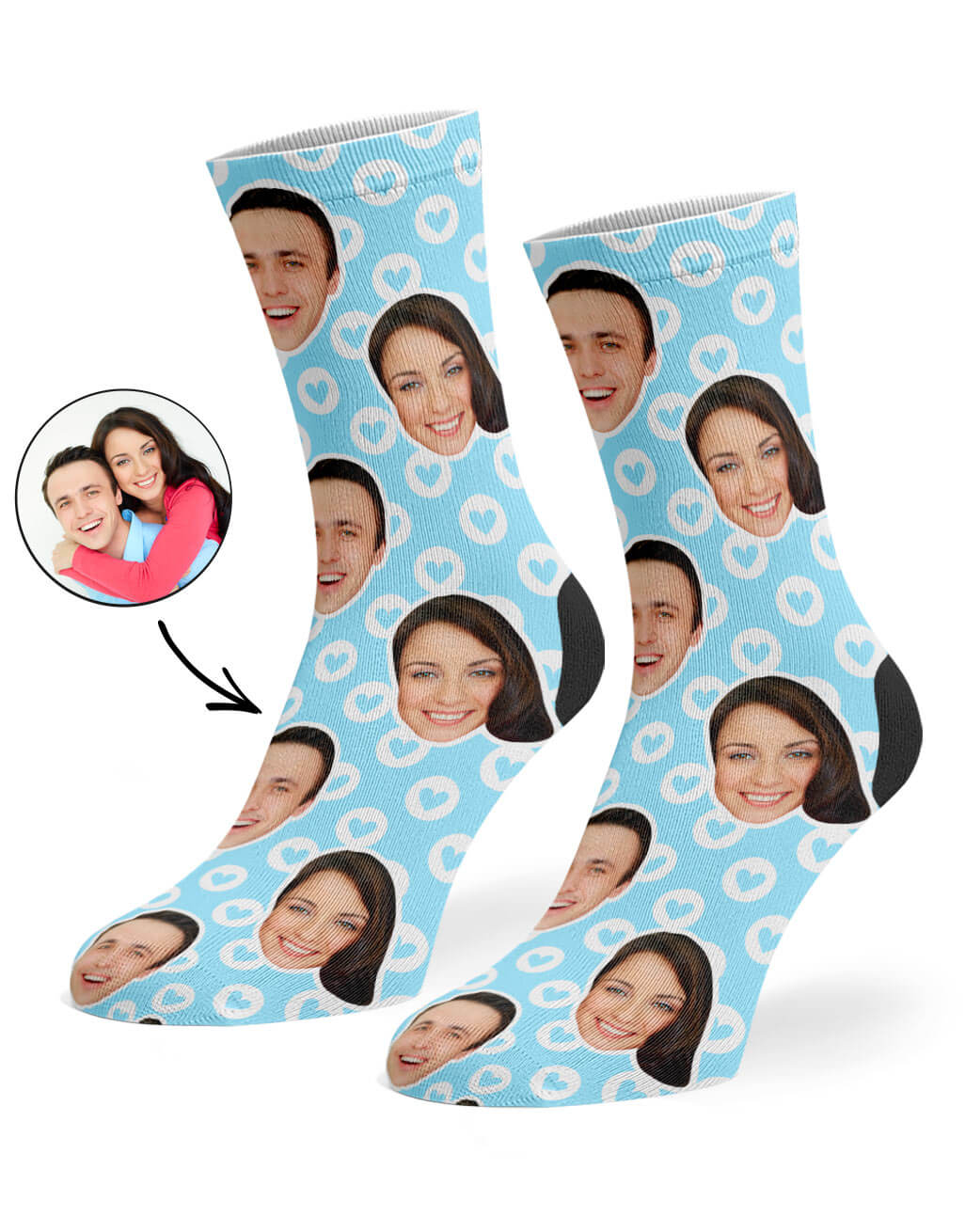 Circle Hearts Custom Socks