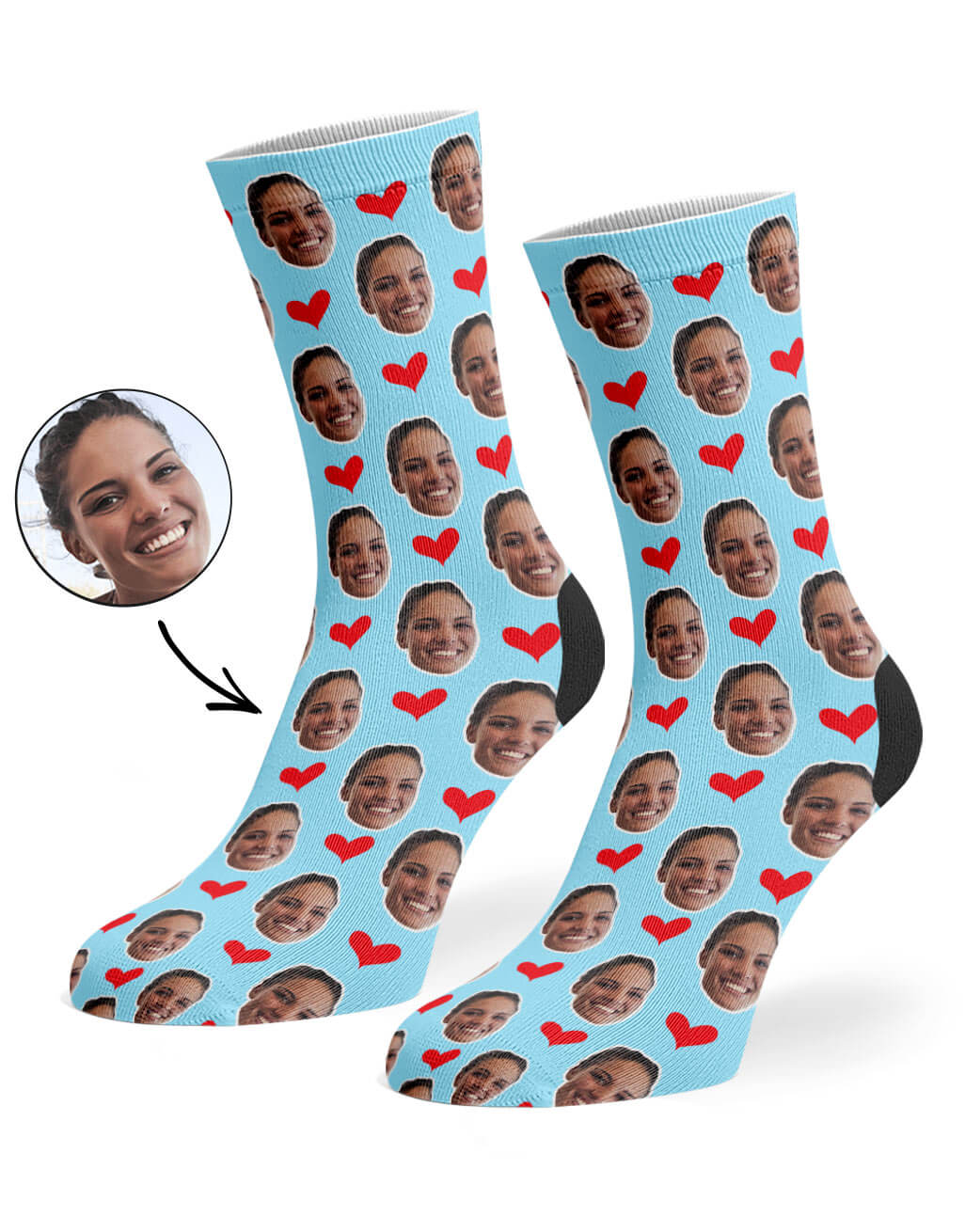 Face Hearts Custom Socks