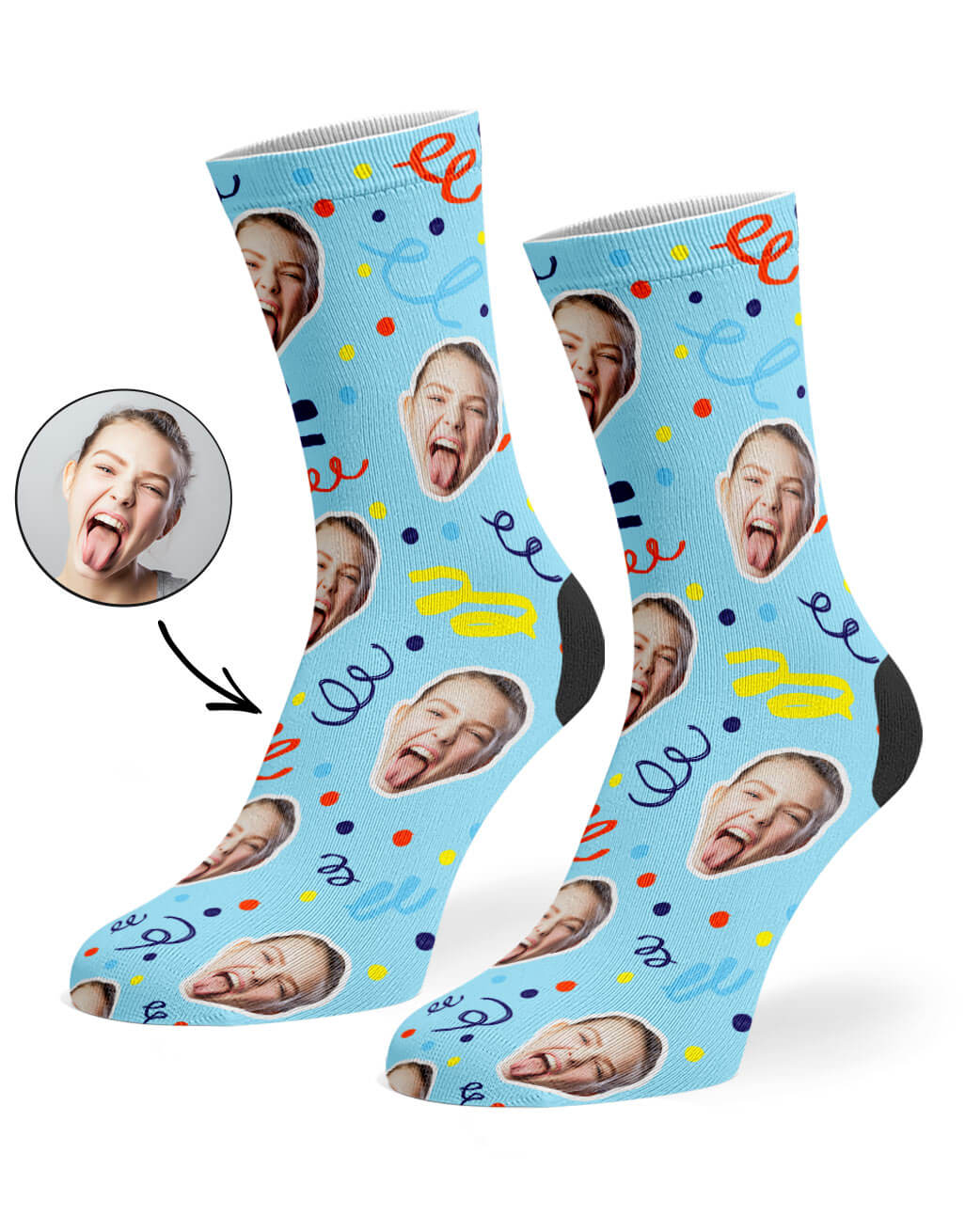 Happy Birthday Confetti Custom Socks