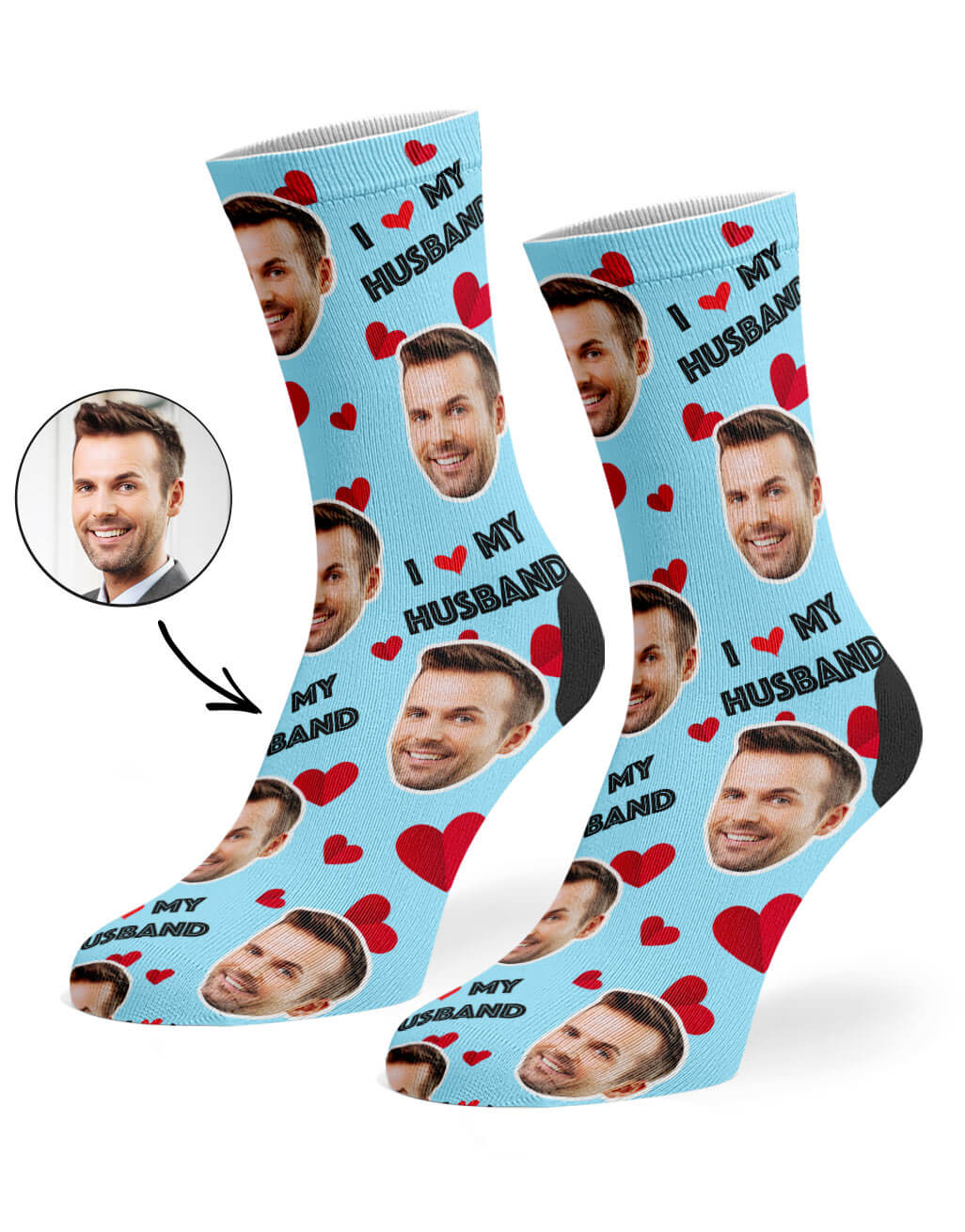 I Love My Husband Custom Socks