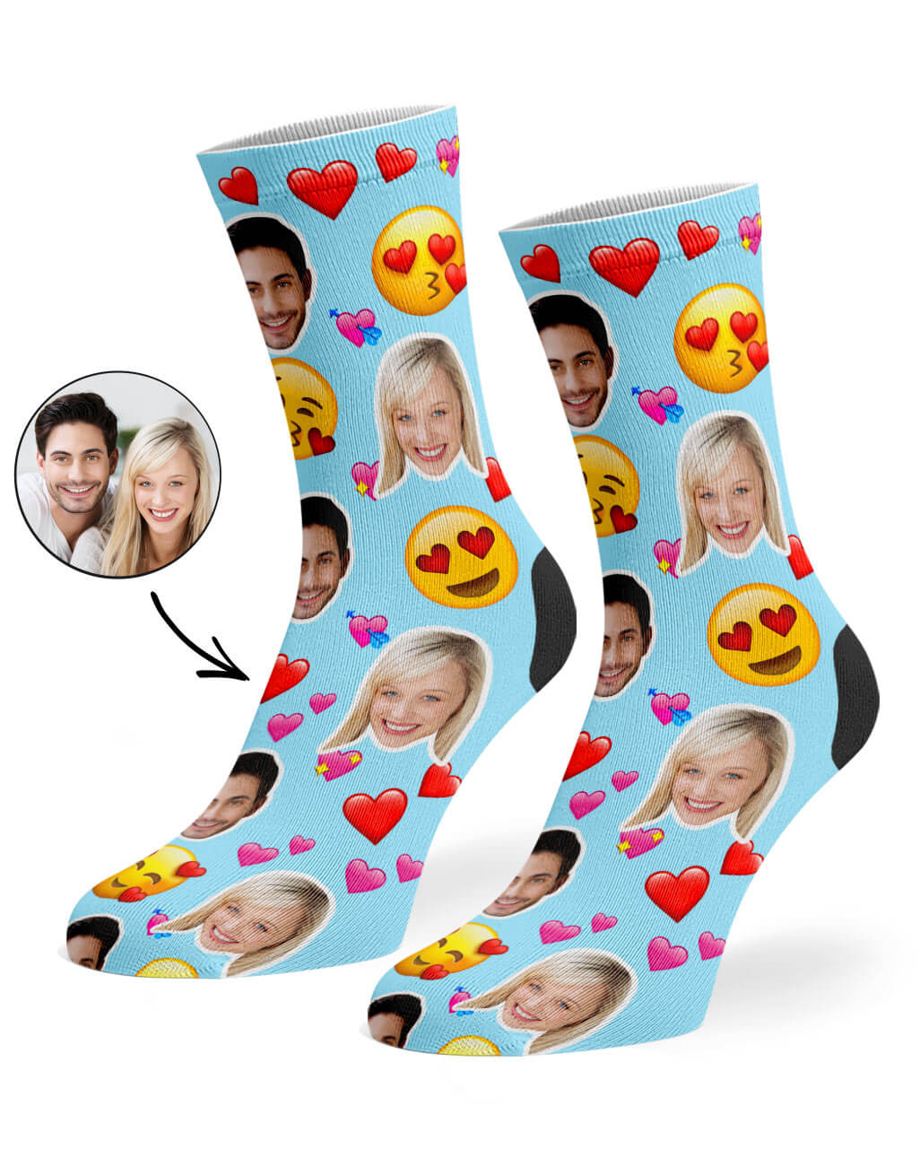Love Emoji Custom Socks