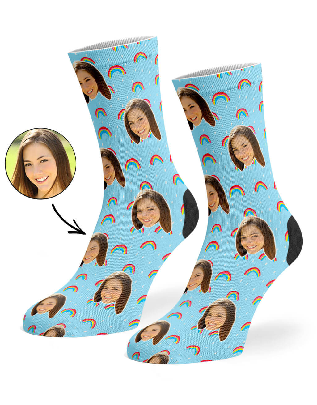 Rainbow Face Custom Socks