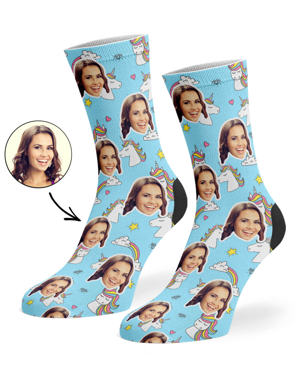 Rainbow Unicorn Custom Socks