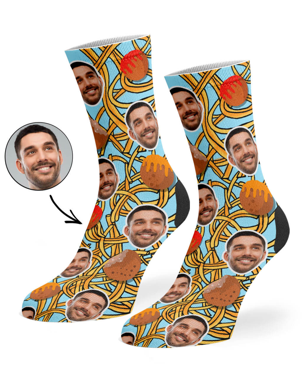 Spaghetti & Meatballs Custom Socks