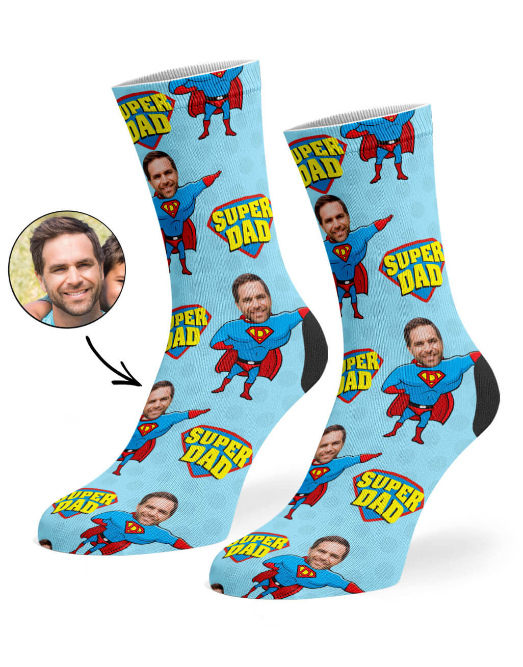 Super Hero Dad Custom Socks