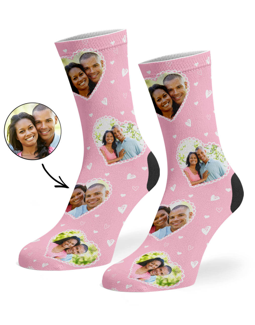 Cute Heart Collage Custom Socks