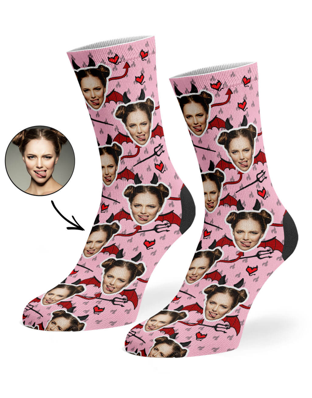 Devil Face Custom Socks