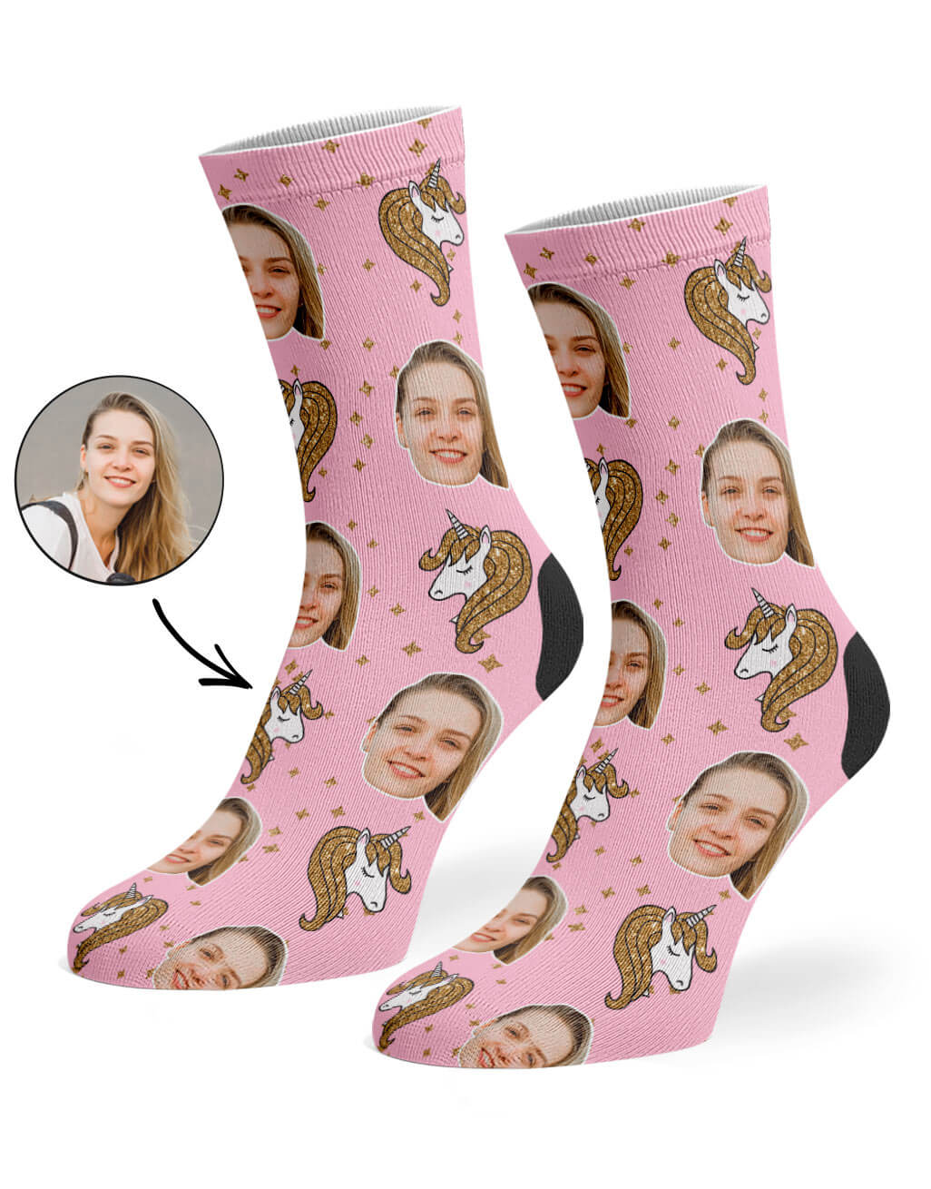 Glitter Unicorn Custom Socks