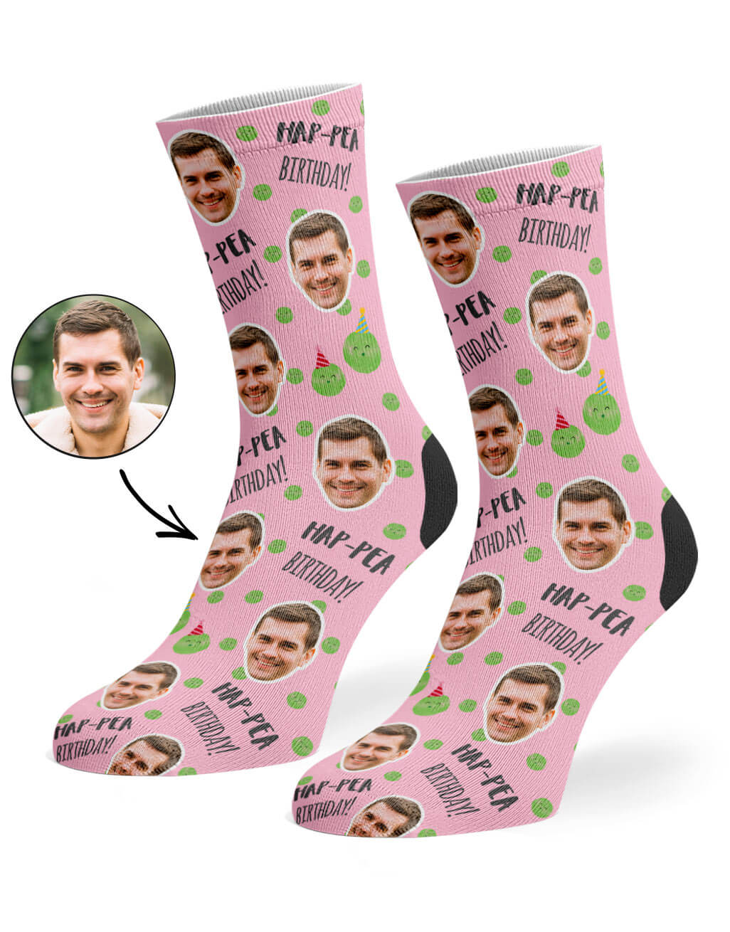 Hap-Pea Birthday Custom Socks