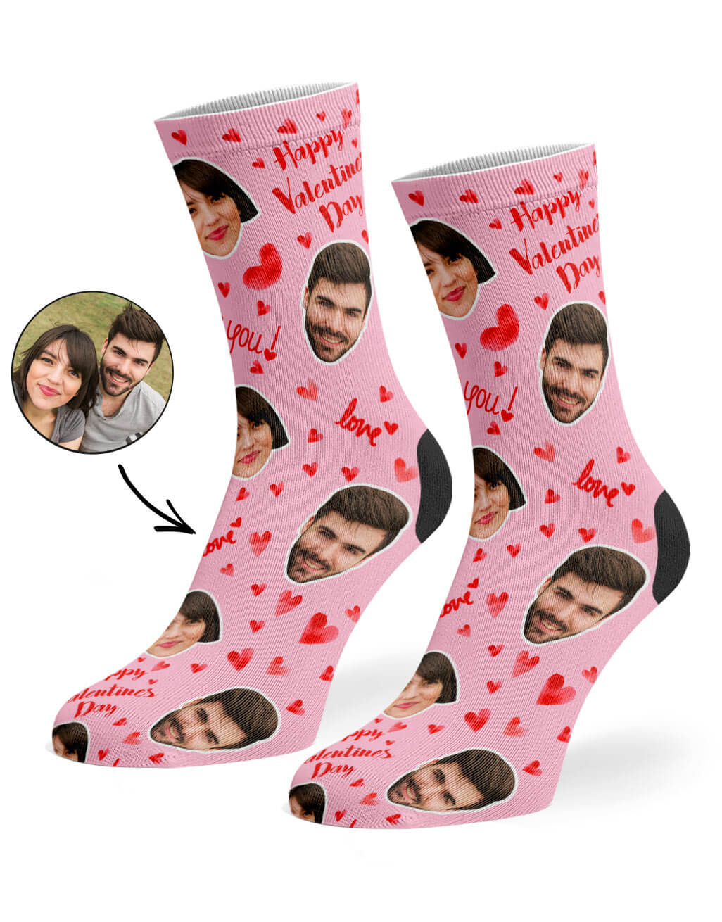 Happy Valentines Custom Socks