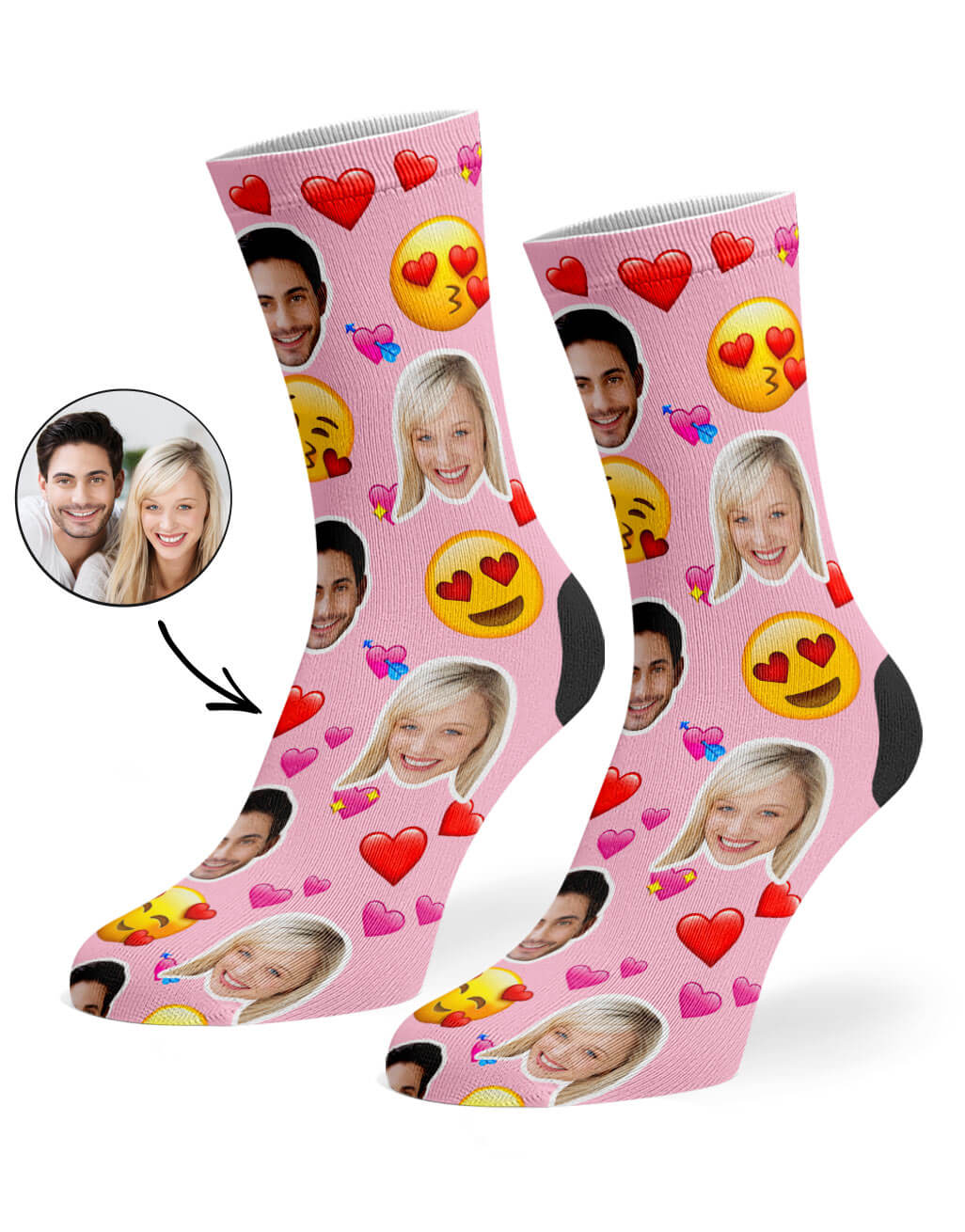 Love Emoji Custom Socks