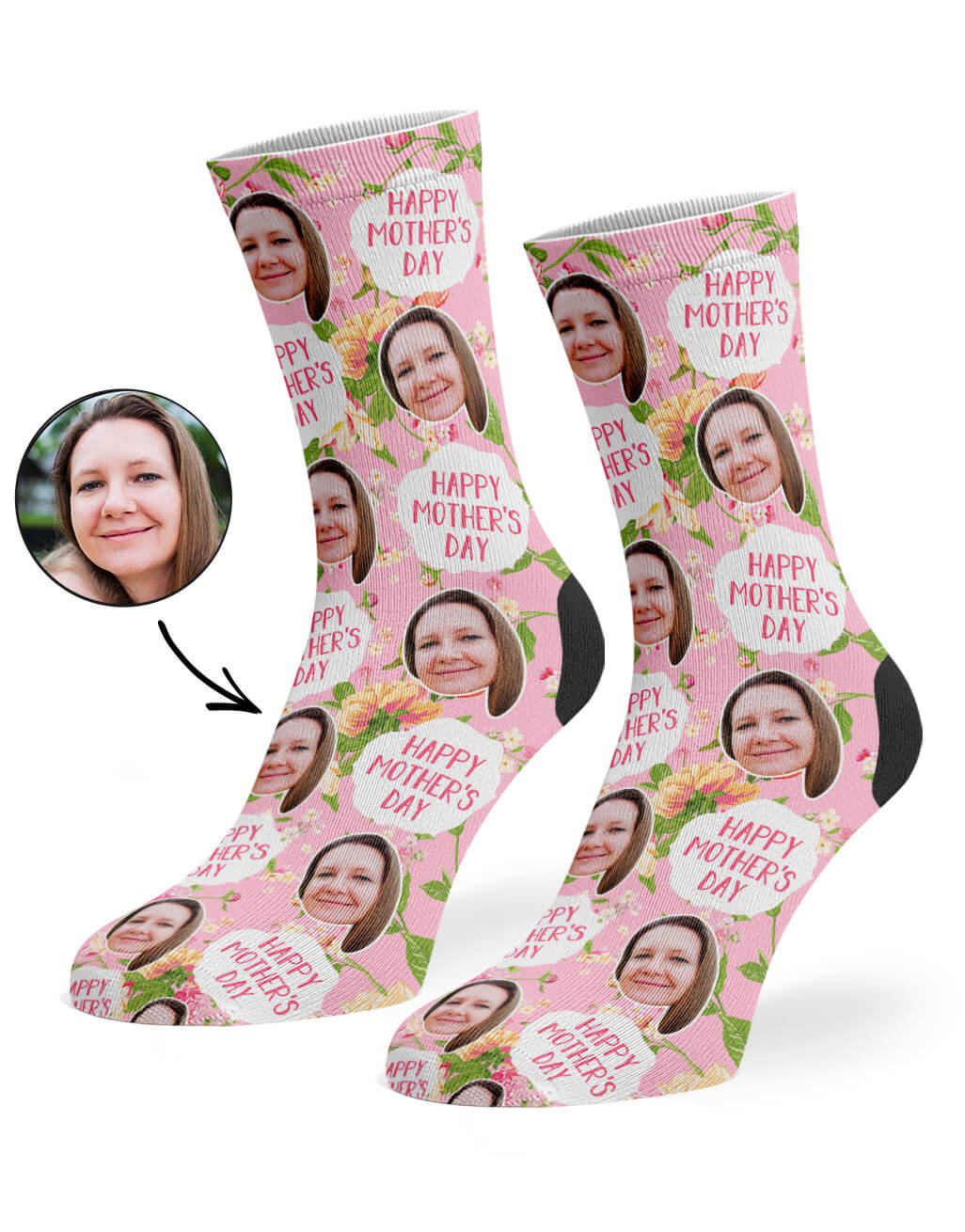 Mother's Day Flower Custom Socks