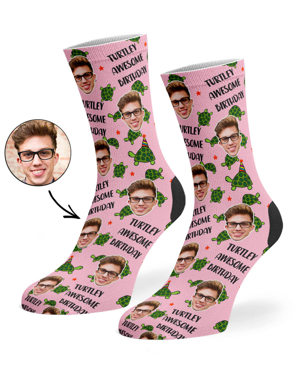 Turtley Awesome Birthday Custom Socks