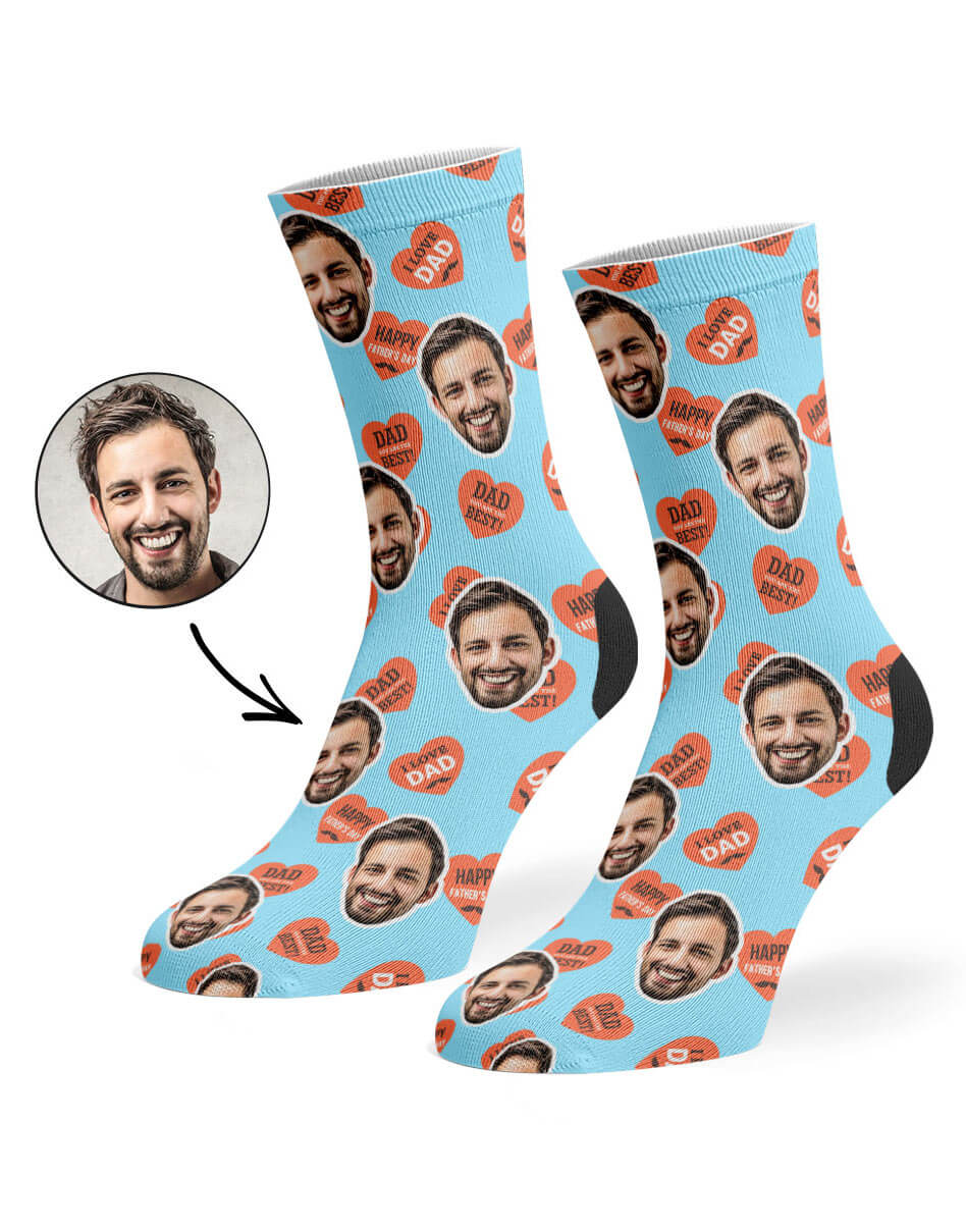 Dad Love Hearts Custom Socks