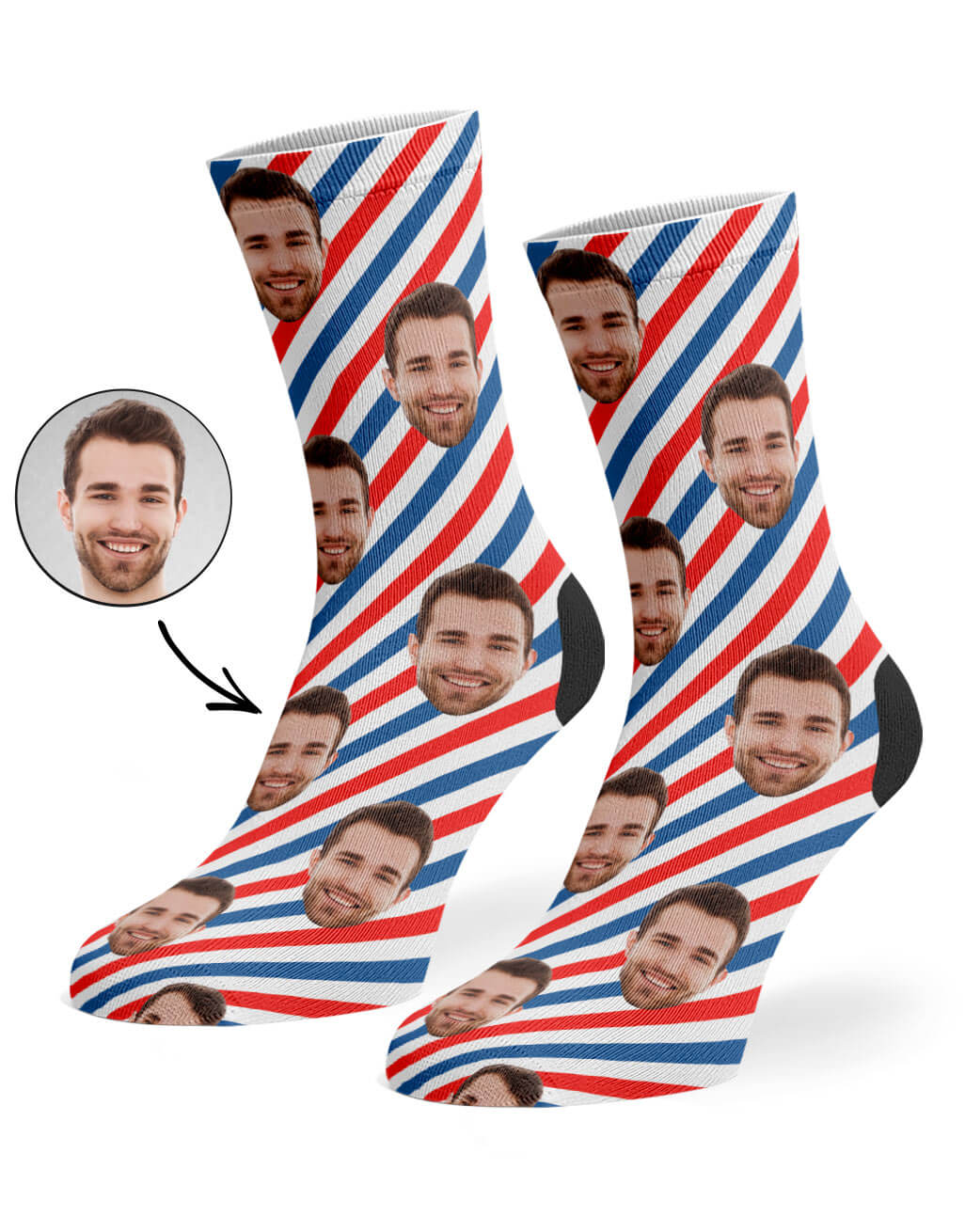 Barber Shop Pattern Custom Socks