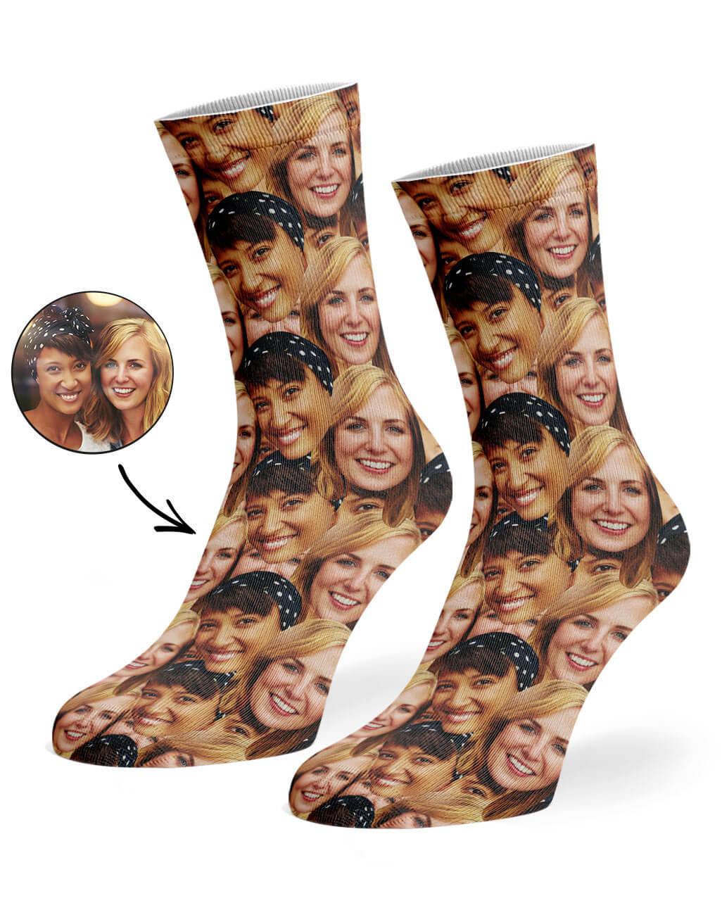 personalized socks with face mash design