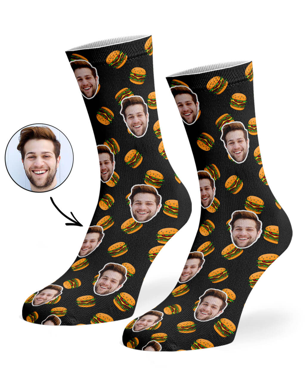 Burger Face Custom Socks