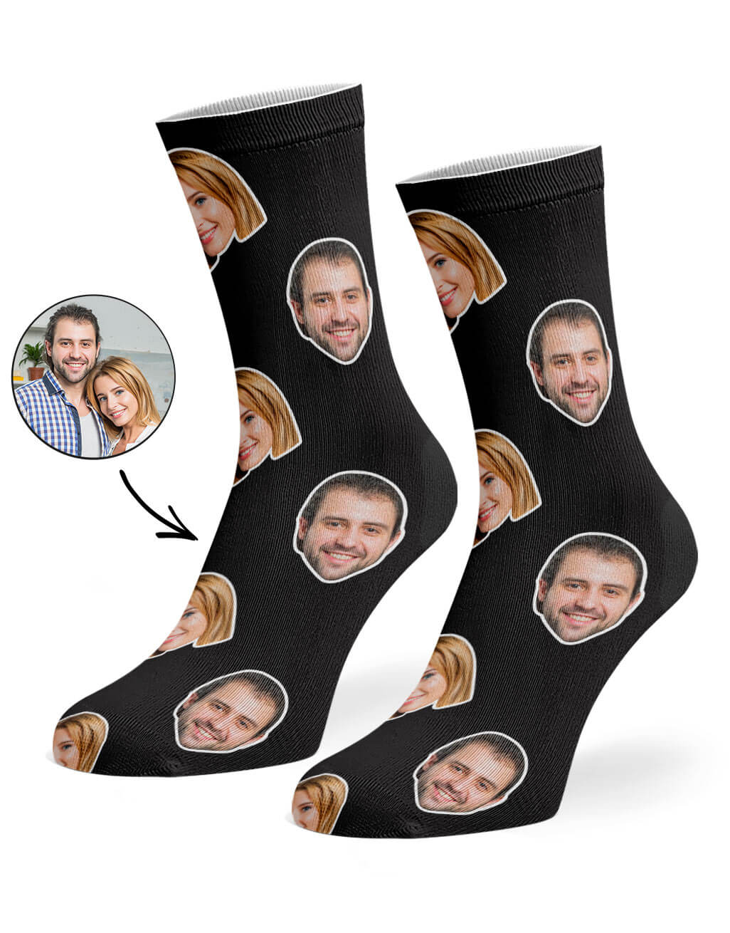 Couple Face Custom Socks