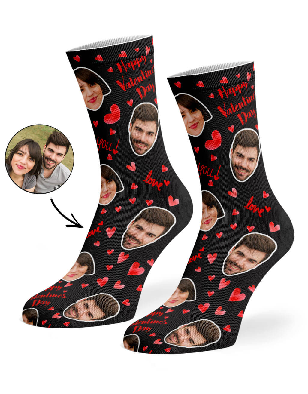 Happy Valentines Custom Socks