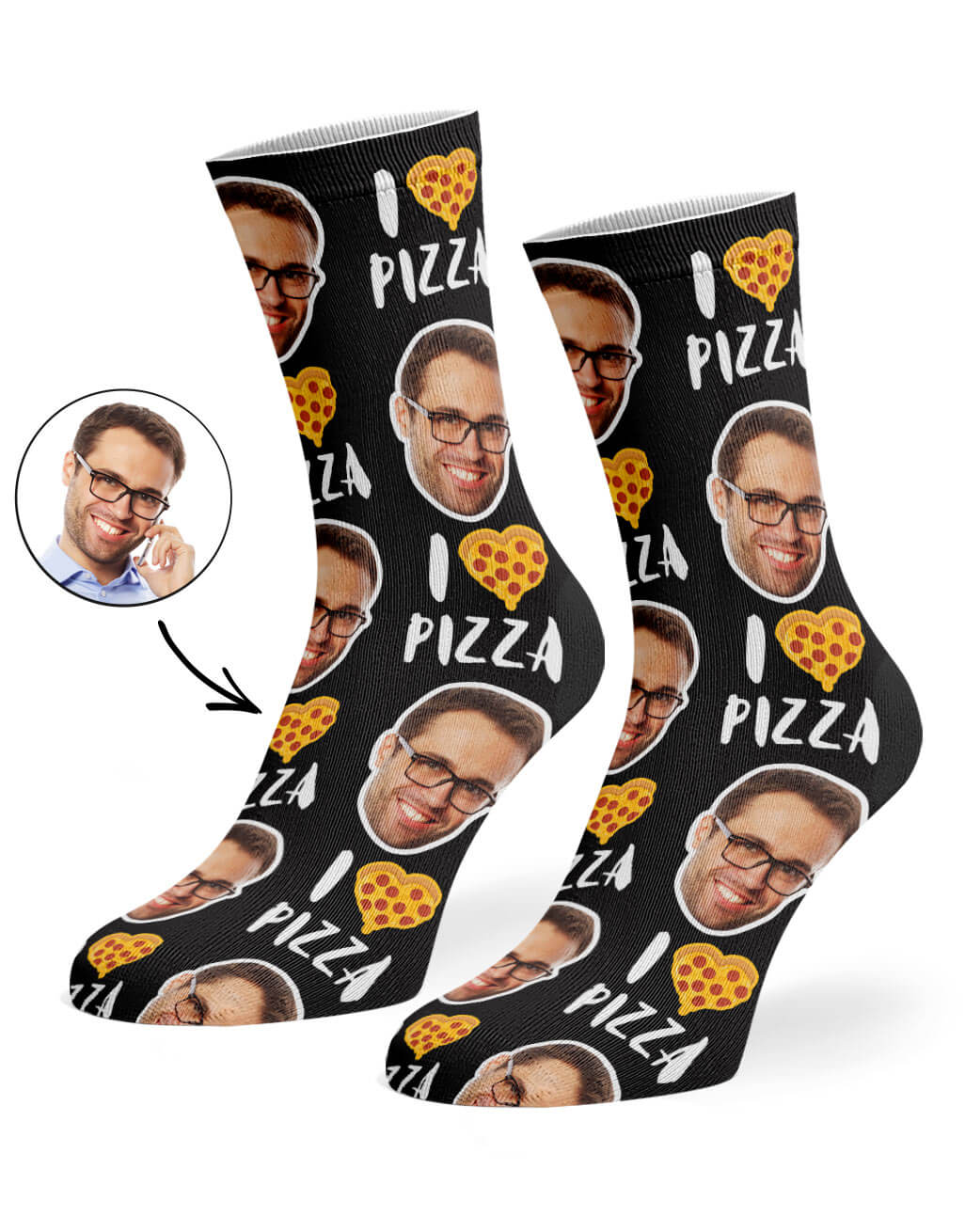 I Love Pizza Custom Socks