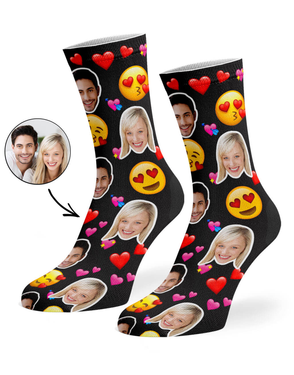 Love Emoji Custom Socks
