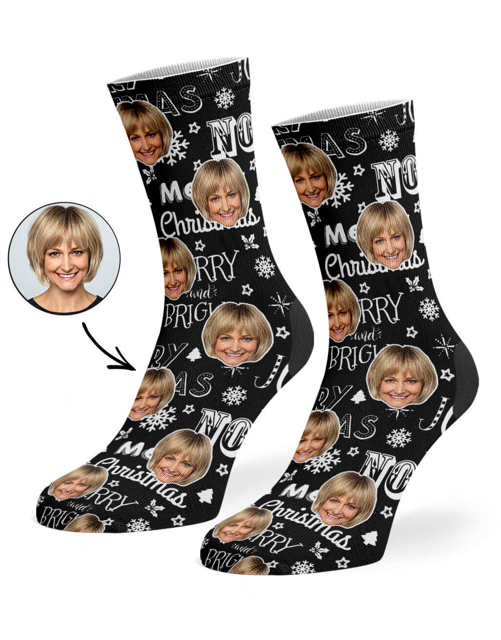 Merry Christmas Custom Socks
