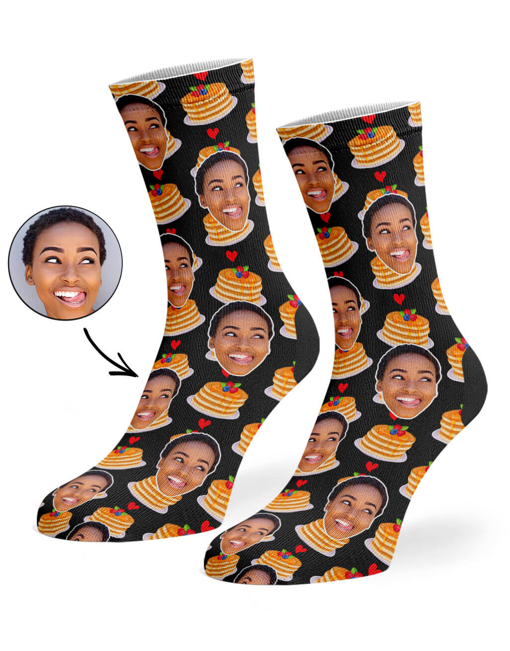 Pancake Face Custom Socks