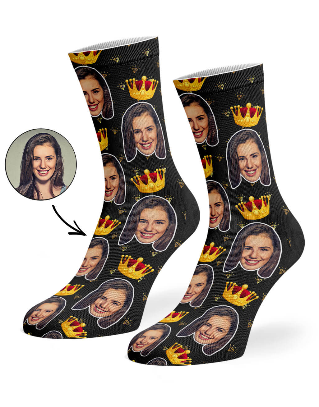 Queen Face Custom Socks