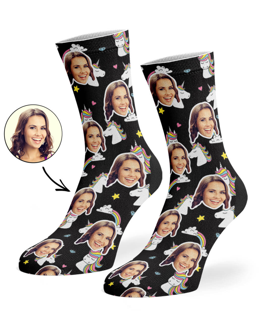 Rainbow Unicorn Custom Socks